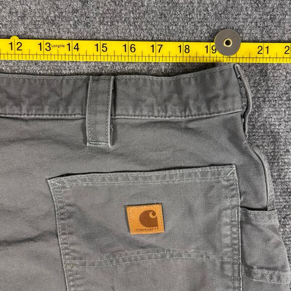 Carhartt Heavy Carpenter Loose Original Pants Mens 42x34 Green Canvas B151 FAT - Picture 4 of 7